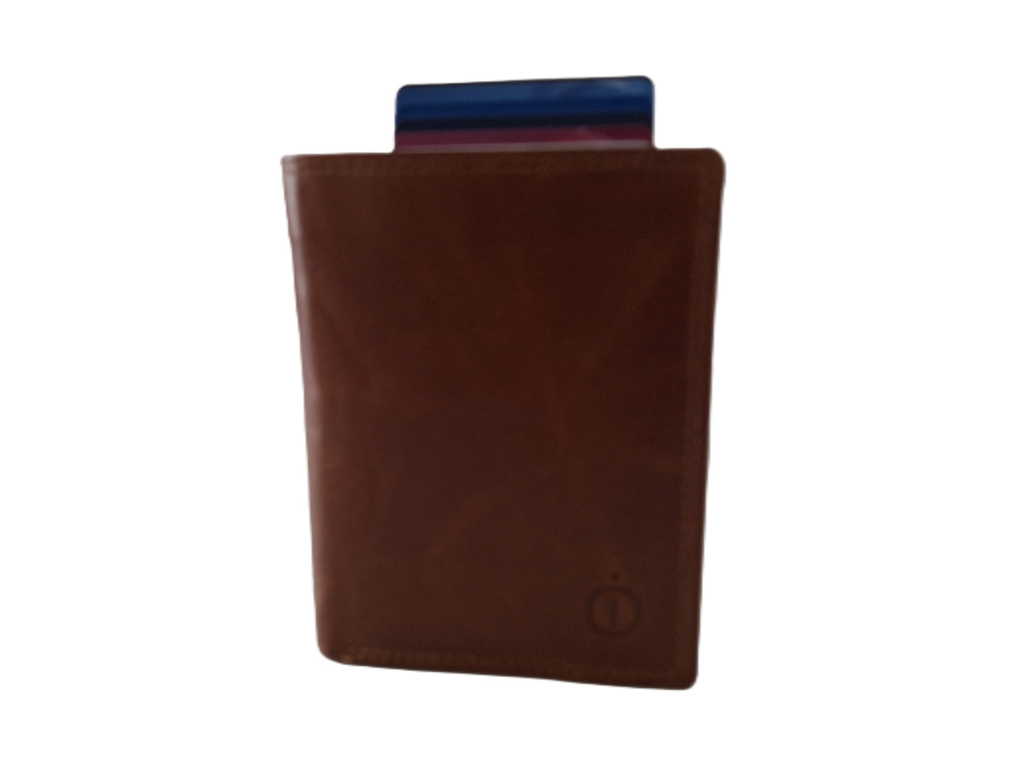 Luxe leren Billfold/ gewone portemonnee met cardprotector/pasjeshouder groot/ anti skim 115 Crunch cognac