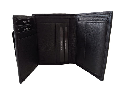 Heren billfold / portemonnee hoog 9 Pasjes / anti skim 600