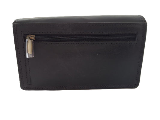 Luxe Europortemonnee / lange harmonica beurs voor dames / skim veilig / 214 Crunch Zwart