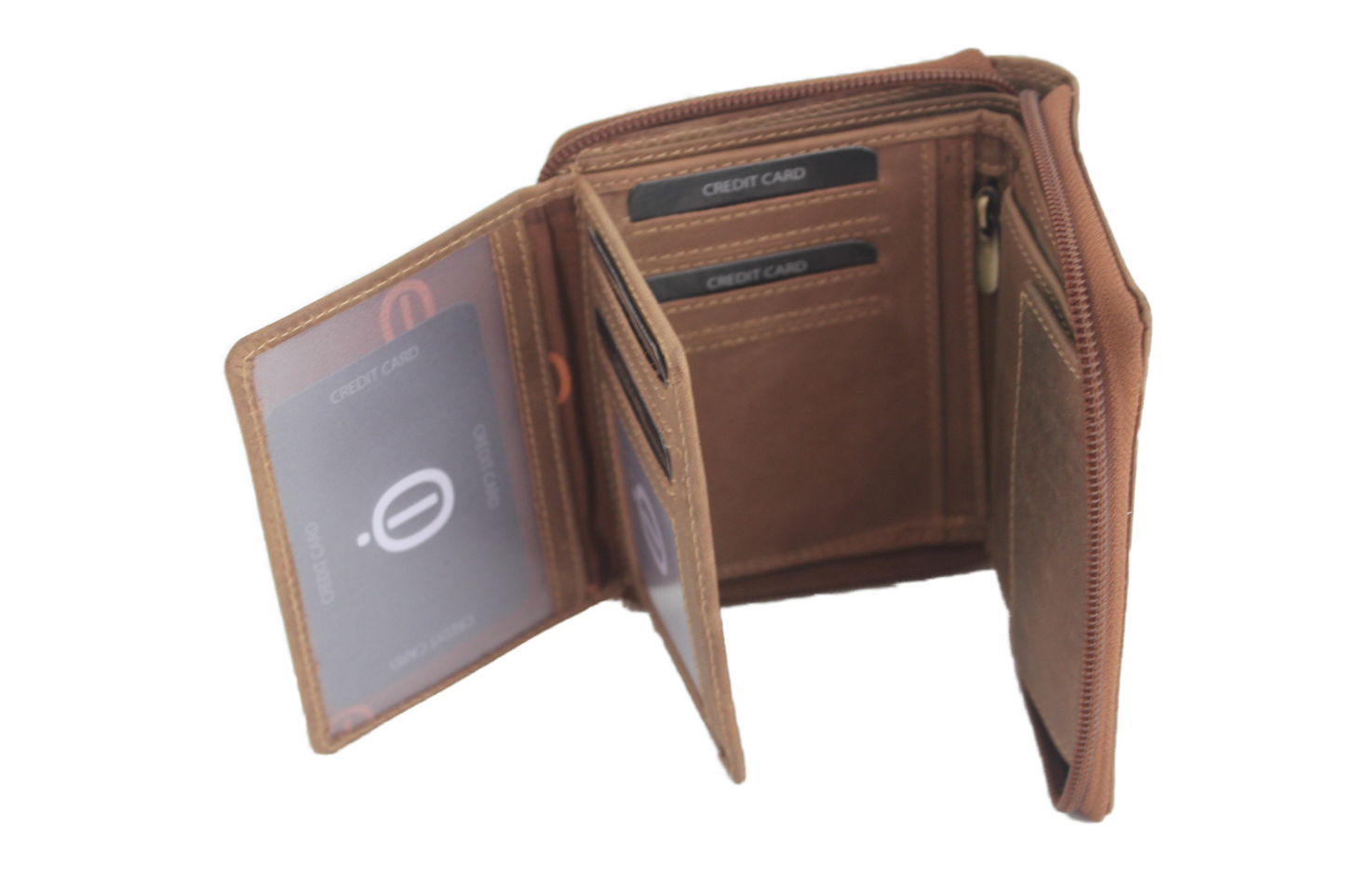 OI Billfold hoog / geheel afgesloten met een rits / Hunter / anti skim 202H