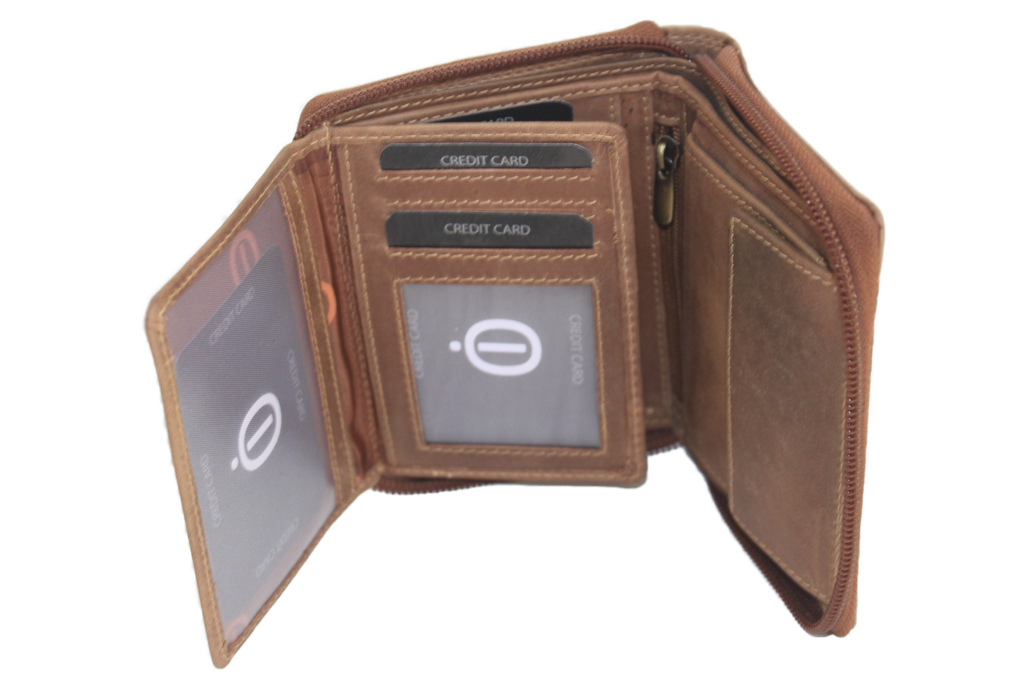 OI Billfold hoog / geheel afgesloten met een rits / Hunter / anti skim 202H