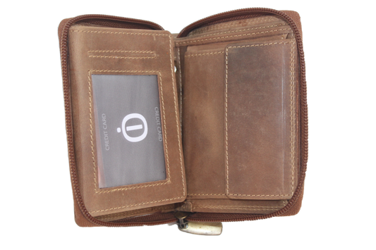 OI Billfold hoog / geheel afgesloten met een rits / Hunter / anti skim 202H