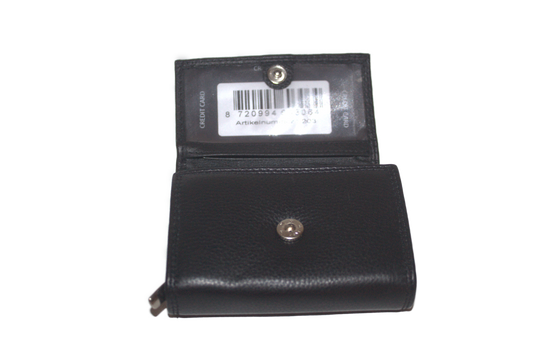 Kleine Rits portemonnee / overslag beursje / rfid safe/ zwart 203