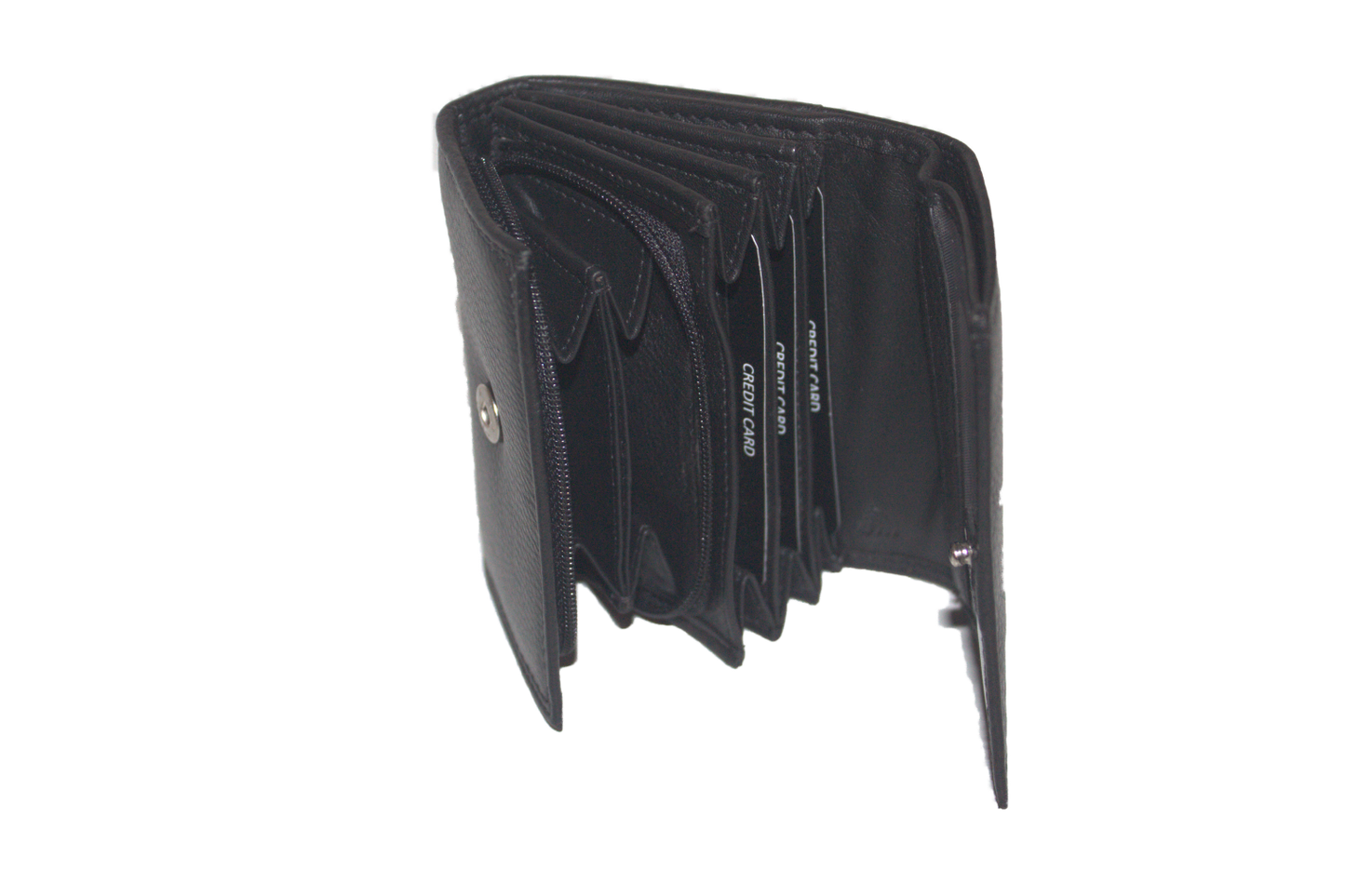 Kleine Rits portemonnee / overslag beursje / rfid safe/ zwart 203