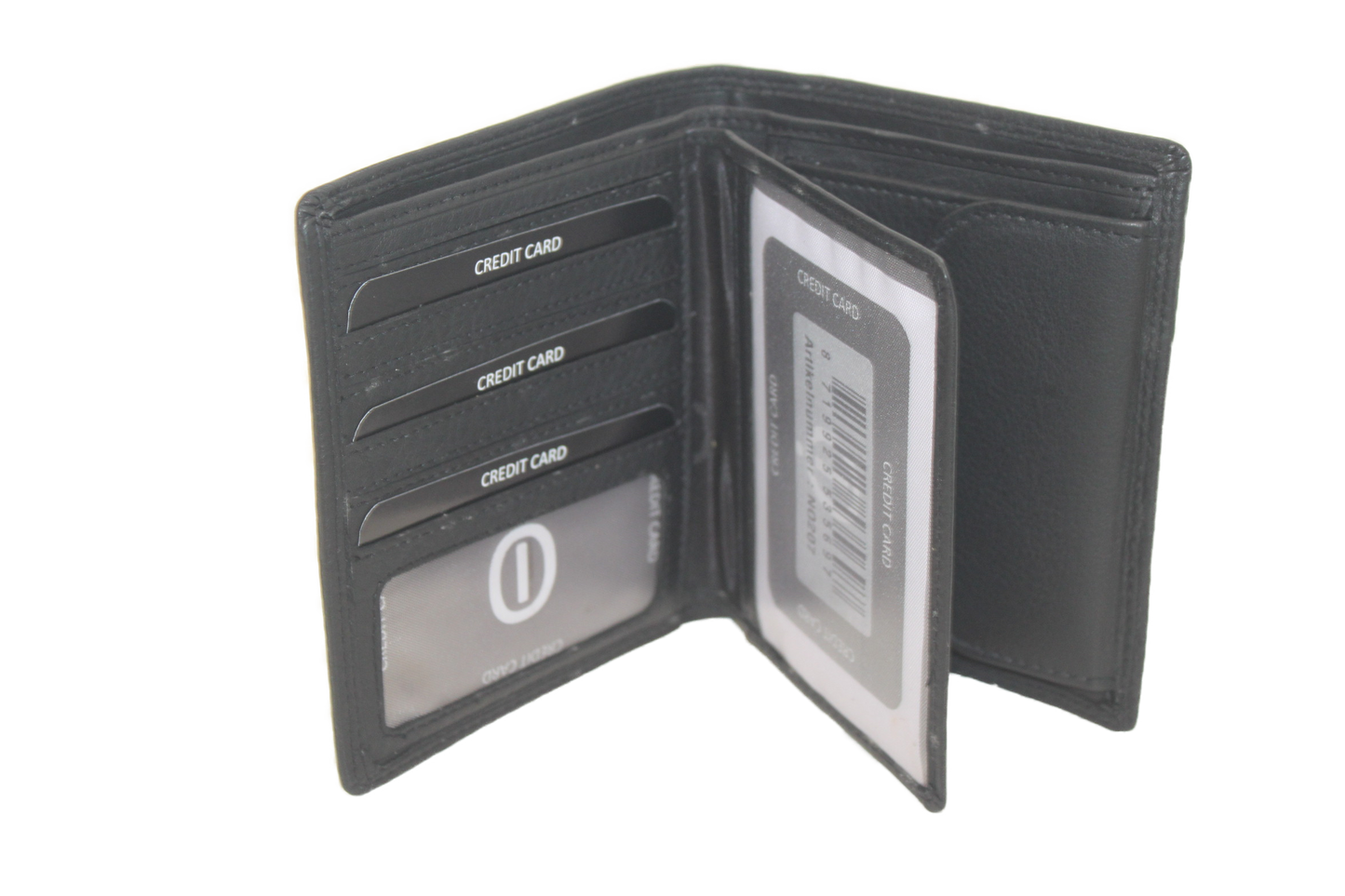 OI Billfold Hoog / plat / portemonnee uitneembaar gedeelte / RFID safe / zwart 207