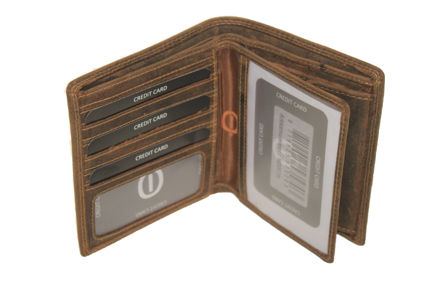 OI Billfold Hoog / plat / portemonnee met uitneembaar gedeelte / anti skim / Hunter bruin 207H
