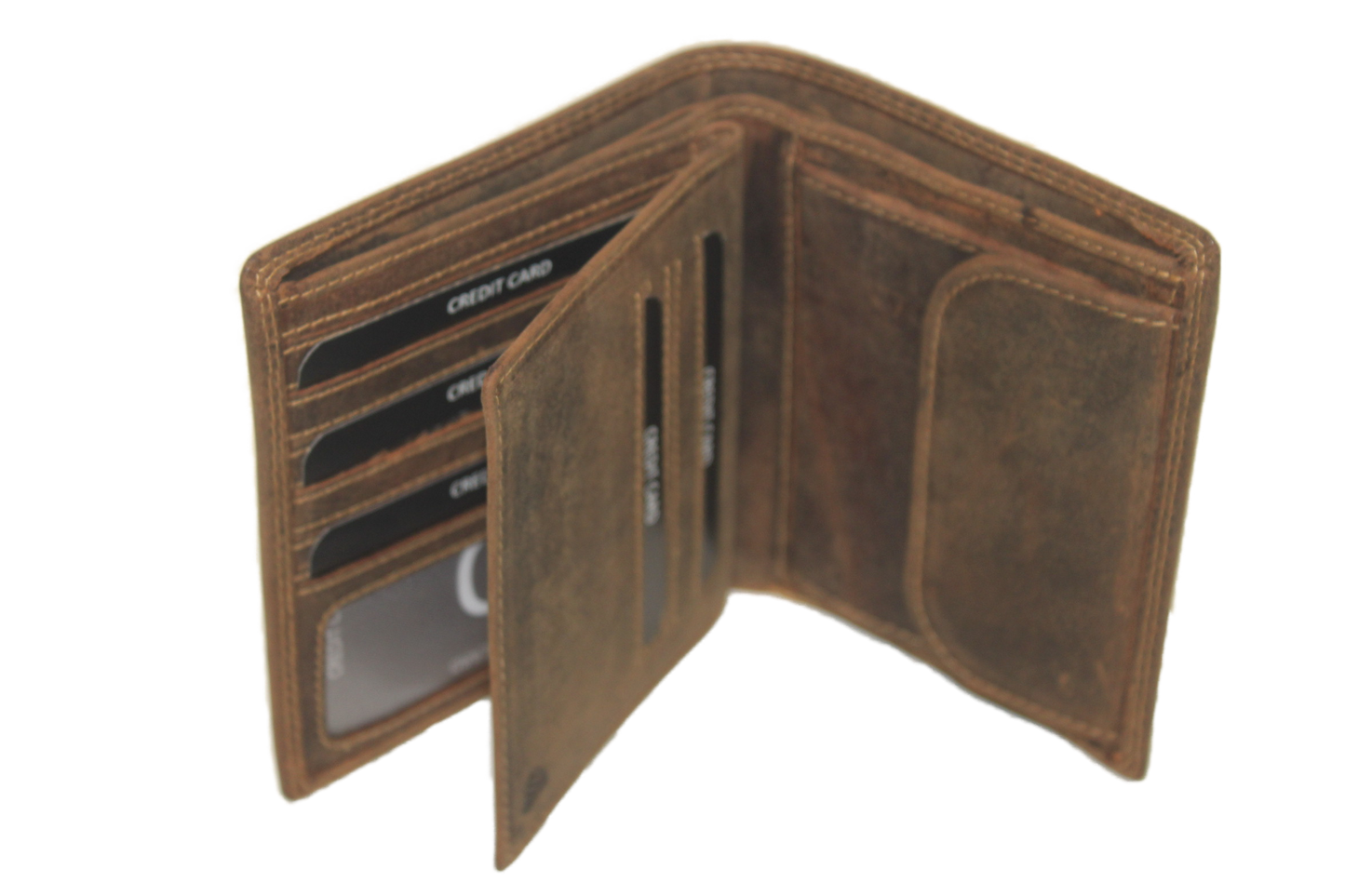 OI Billfold Hoog / plat / portemonnee met uitneembaar gedeelte / anti skim / Hunter bruin 207H