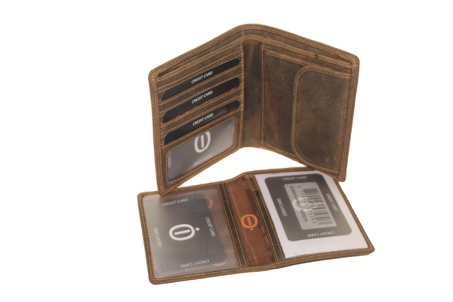 OI Billfold Hoog / plat / portemonnee met uitneembaar gedeelte / anti skim / Hunter bruin 207H