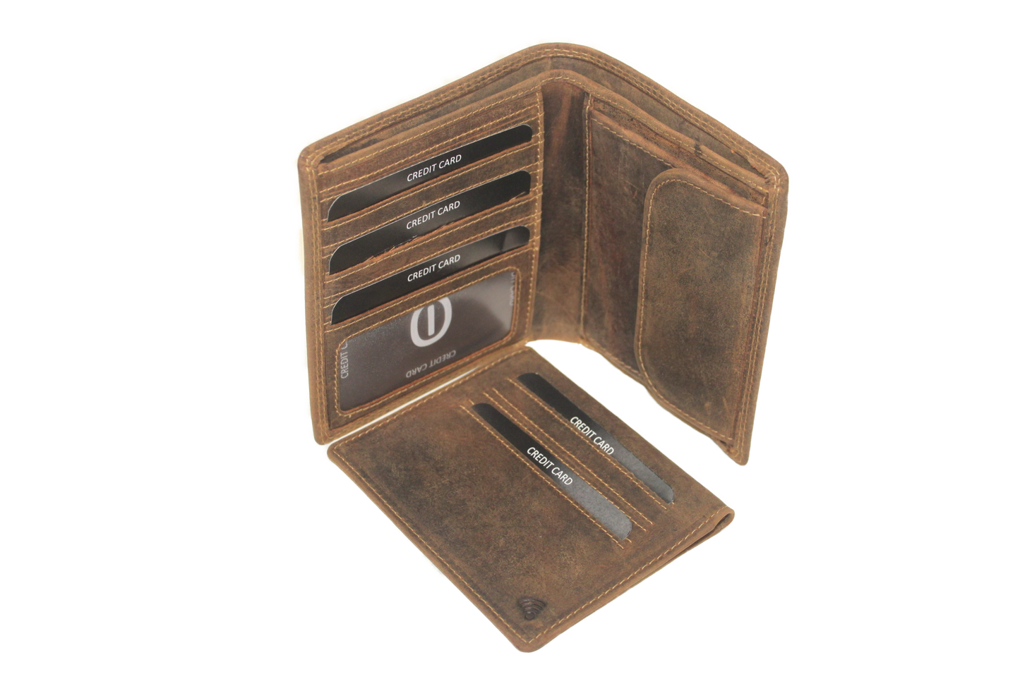 OI Billfold Hoog / plat / portemonnee met uitneembaar gedeelte / anti skim / Hunter bruin 207H