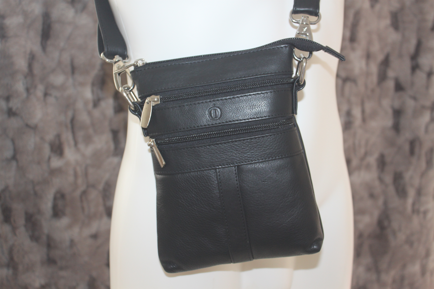 Herentas / Damestas / schoudertas / crossbody / zwart leer 208
