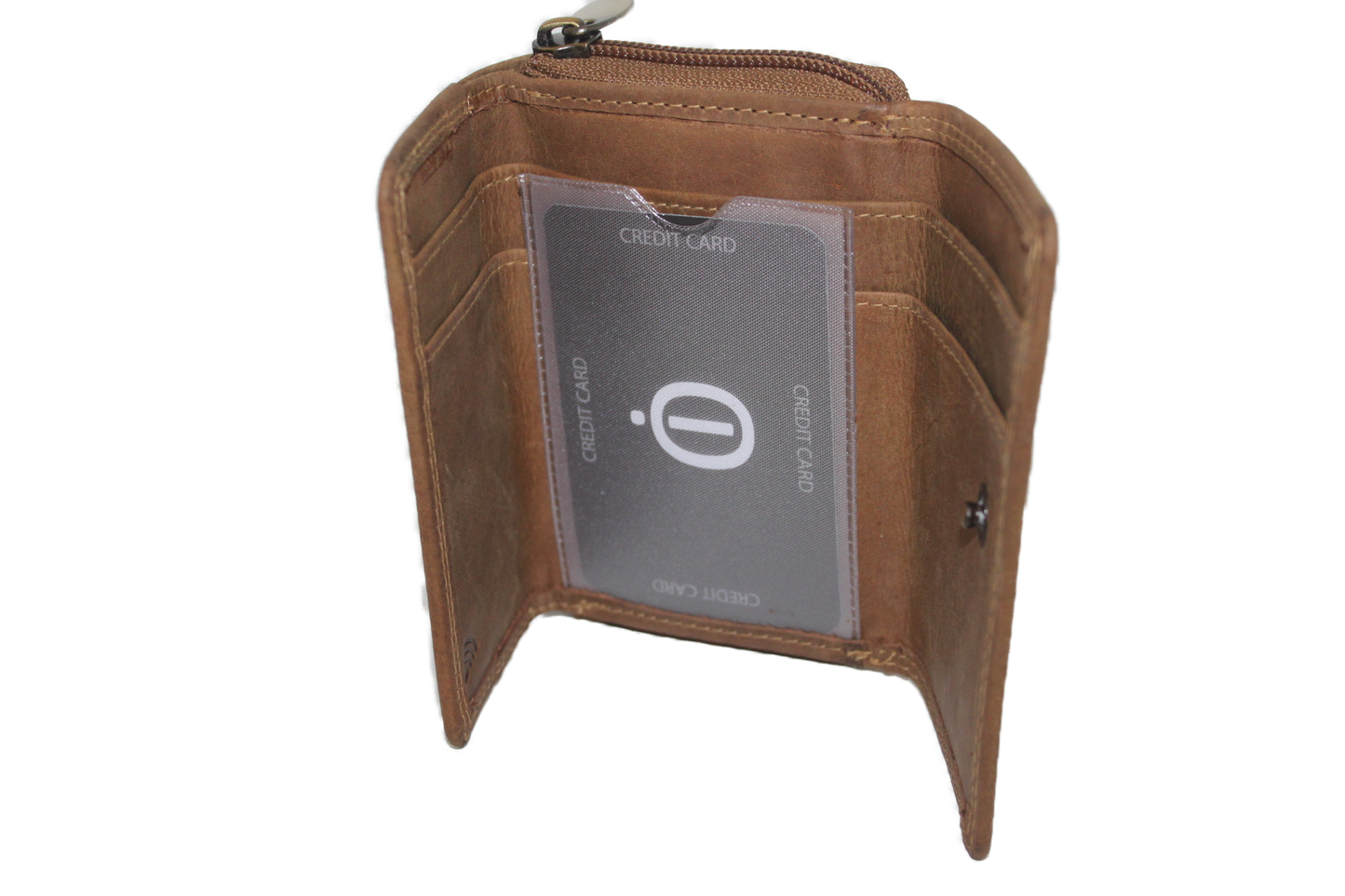 OI Rits portemonnee simpel / anti skim / Hunter bruin 209H