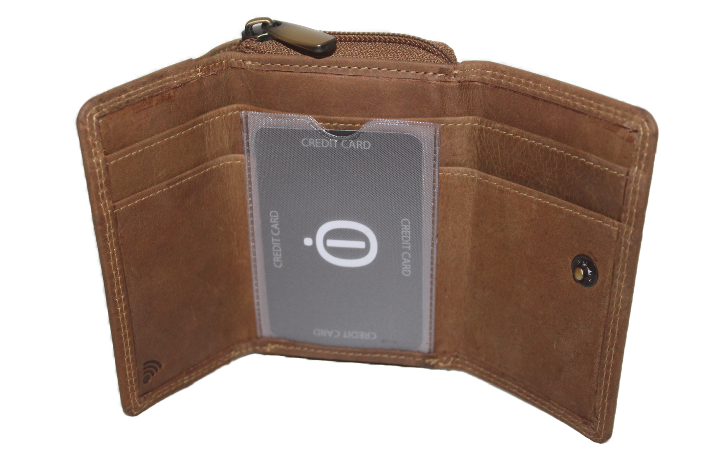 OI Rits portemonnee simpel / anti skim / Hunter bruin 209H