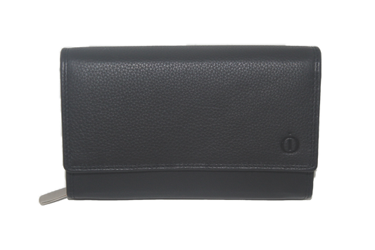 OI Overslagportemonnee lang / grote damesbeurs /extra pasjes achterop/ RFID safe / zwart 210