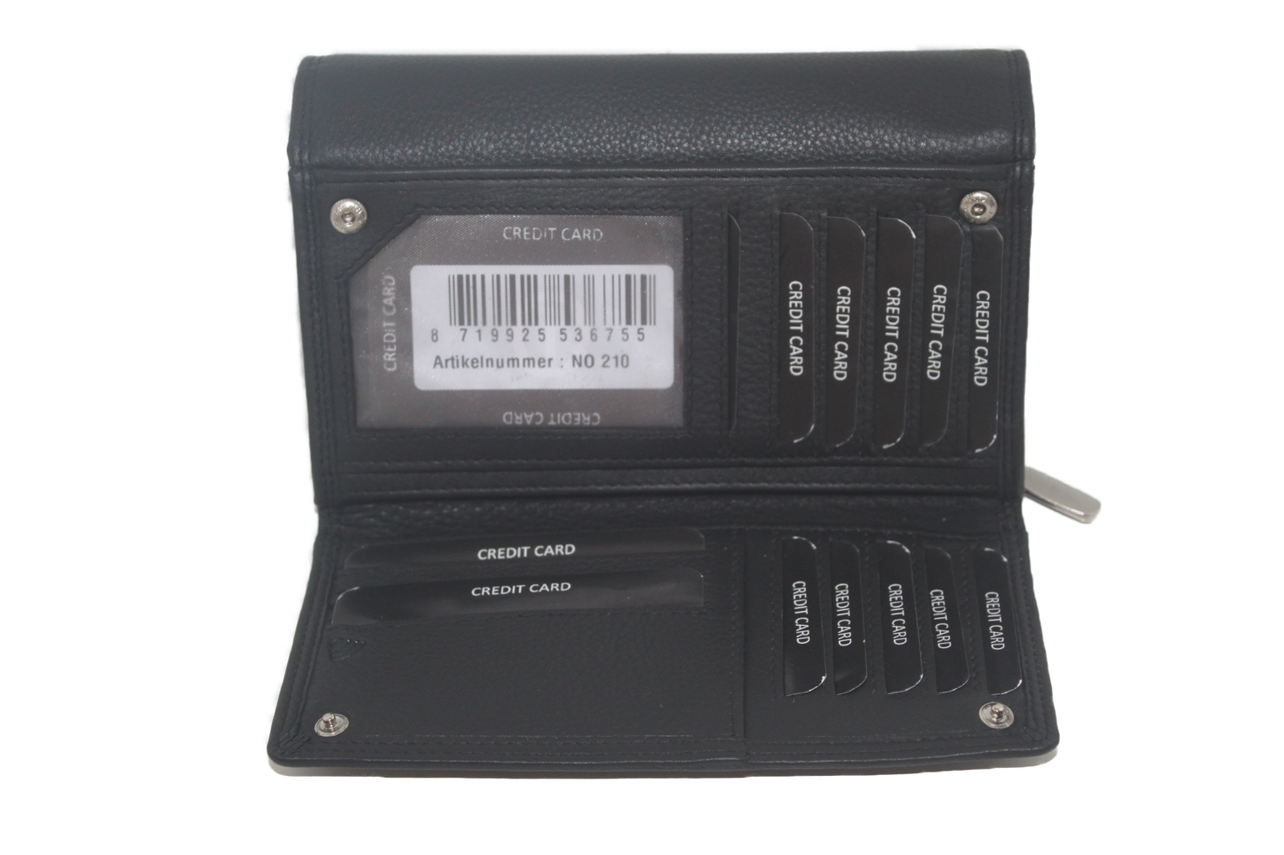 OI Overslagportemonnee lang / grote damesbeurs /extra pasjes achterop/ RFID safe / zwart 210