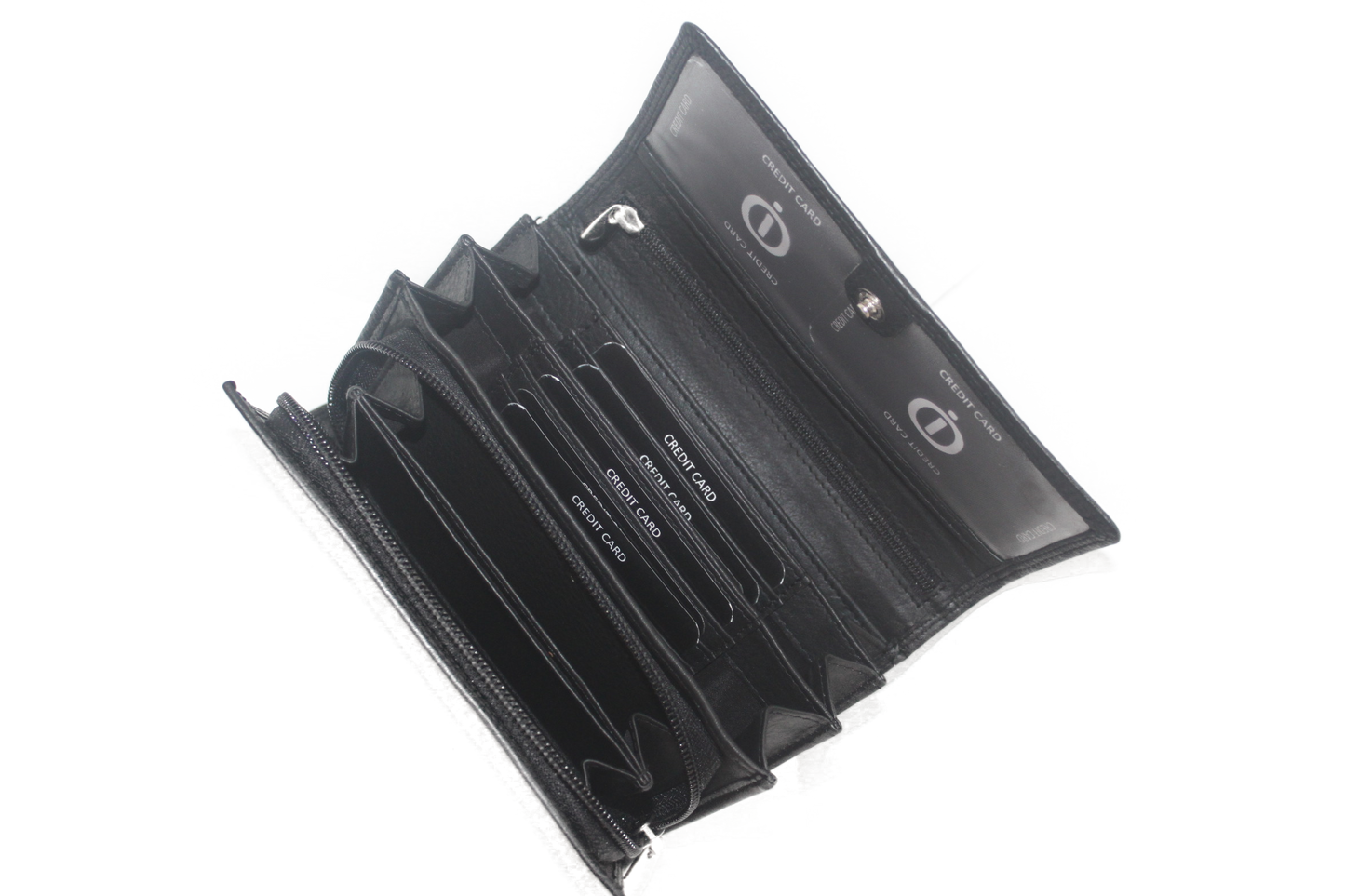 OI Overslagportemonnee lang / grote damesbeurs /extra pasjes achterop/ RFID safe / zwart 210