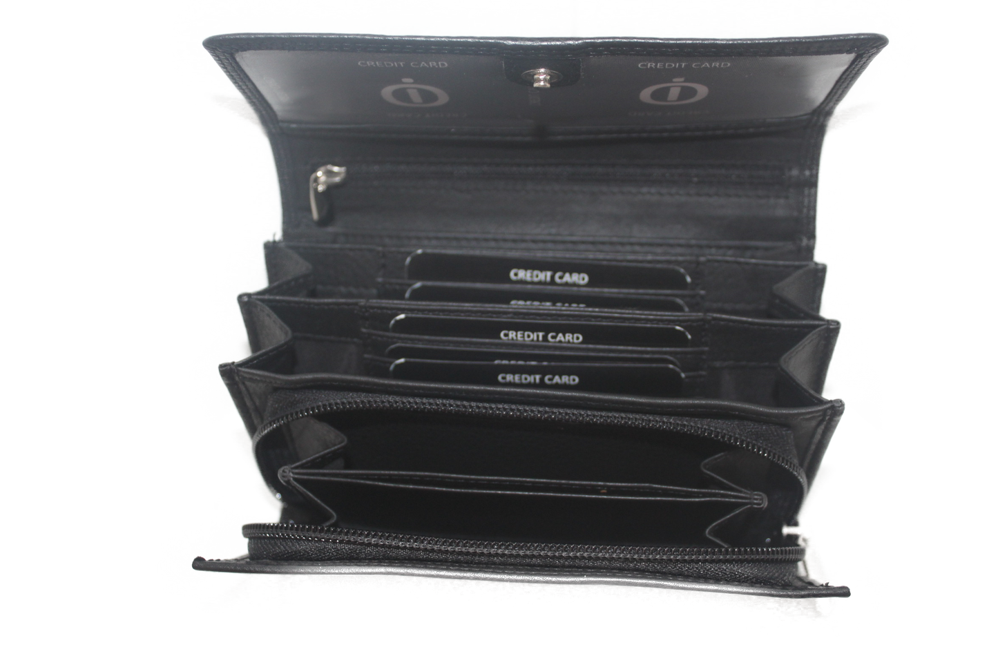 OI Overslagportemonnee lang / grote damesbeurs /extra pasjes achterop/ RFID safe / zwart 210