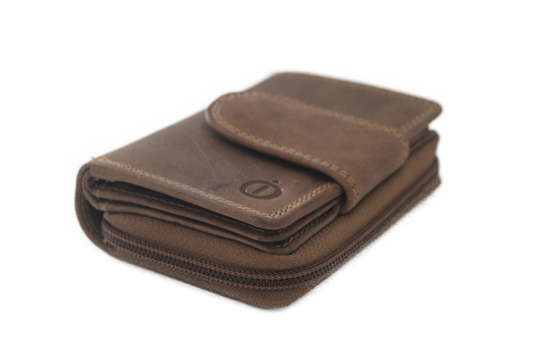 OI Ritsportemonnee Klein uitgebreid / skim veilig / Hunter bruin 213H