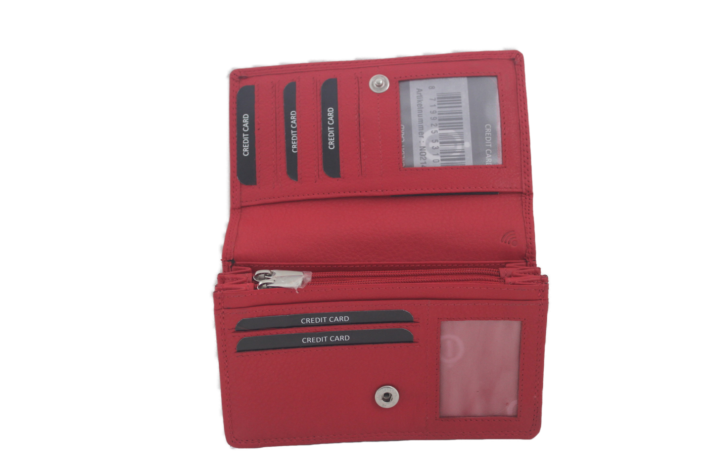 OI Europortemonnee/ overslag beurs / halflange harmonica beurs voor dames / skim veilig / rood rode 214R