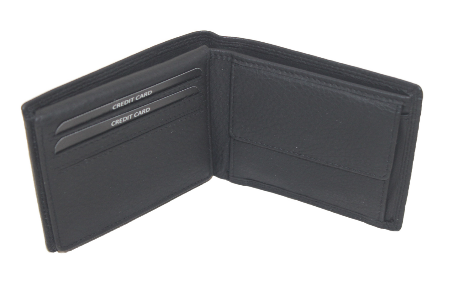 OI Billfold laag / 10 creditcards / plat/ anti skim / leder / zwart 215