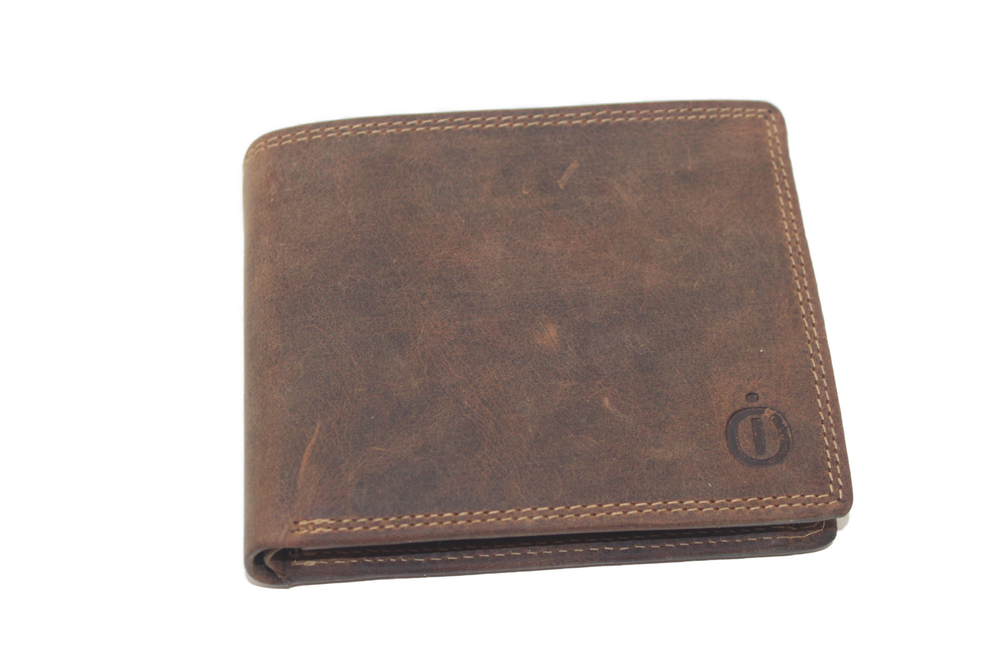 OI Billfold laag / lage heren portemonnee / 10 pasjes / leer/ RFID safe/ Hunter bruin 215H