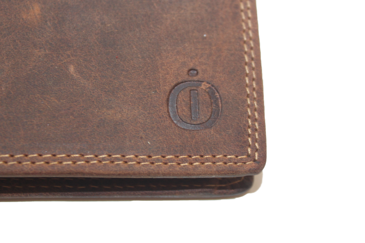 OI Billfold laag / lage heren portemonnee / 10 pasjes / leer/ RFID safe/ Hunter bruin 215H