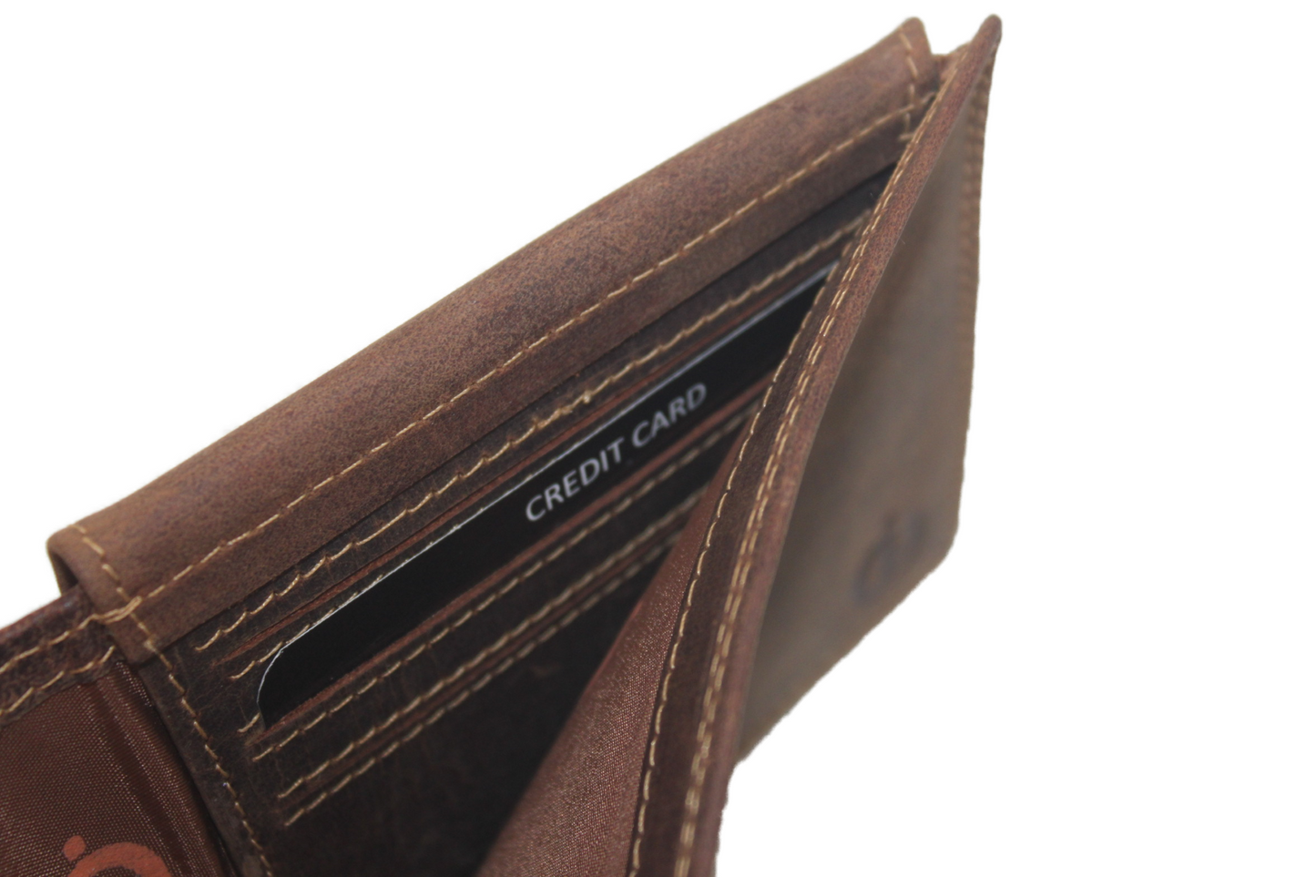 OI Billfold laag / lage heren portemonnee / 10 pasjes / leer/ RFID safe/ Hunter bruin 215H