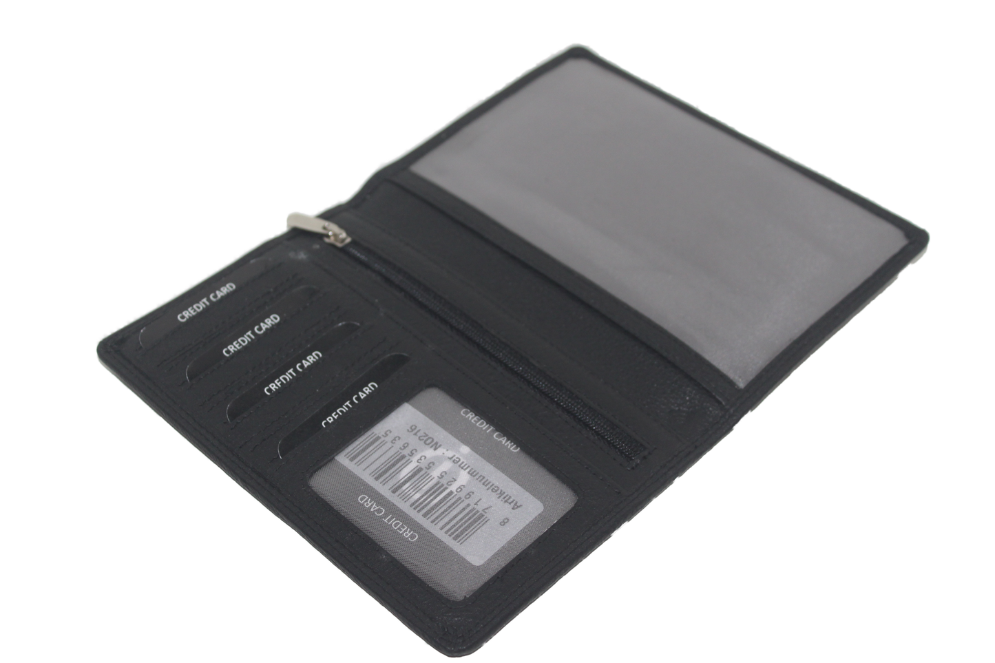 OI portefeuille / simpel en plat / mapje voor autopapieren / RFID safe / zwart leder 216
