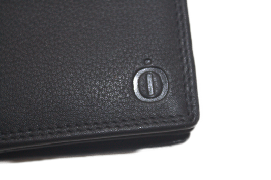 Oi zwarte leren billfold hoog model met extra rits voor biljetten / heren portemonnee met verborgen rits vak voor papiergeld / anti skim / zwart leer / 221