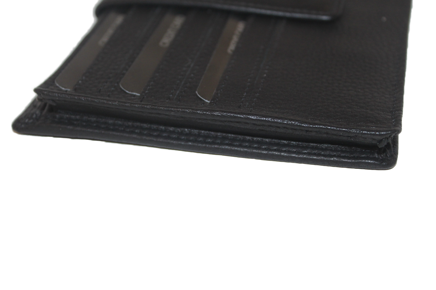 OI zeer uitgebreide leren billfold / breed en hoog / 18 pasjes / met verborgen/geheim vak / zwart leer 227