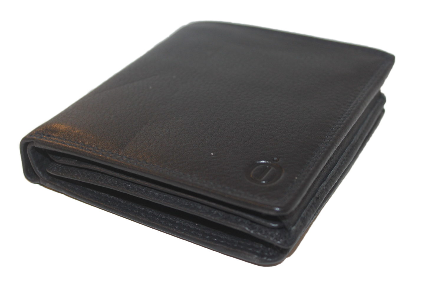 OI zeer uitgebreide leren billfold / breed en hoog / 18 pasjes / met verborgen/geheim vak / zwart leer 227