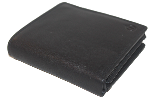 Oi zwarte leren zeer uitgebreide billfold voor heel veel creditcards / breed en hoog model portemonnee voor veel pasjes en contanten met verborgen vak / ruime herenbeurs met geheim vak en ruimte voor 18 pasjes / RFID SAFE / zwart leer / 227