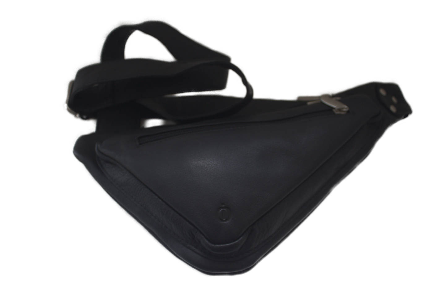 Leren triangel/ driehoek Crossbody tas/ zacht rund leder/ om schuin te dragen / zwart 228
