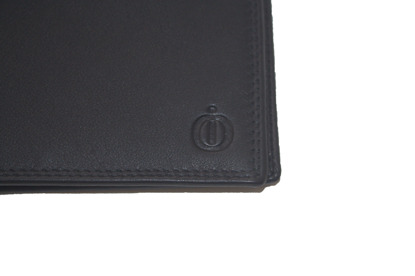 OI leren Billfold zonder kleingeld vak / extra dunne heren portemonnee van leer / zwart / anti skim 231