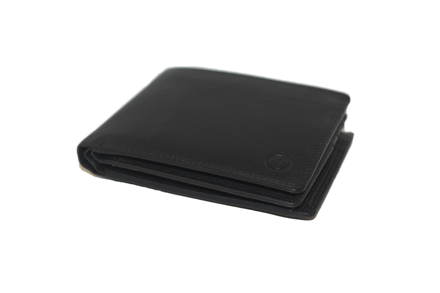OI leren Billfold met klein zicht vak / heren portemonnee met extra klep / anti skim/ zwart leder 232