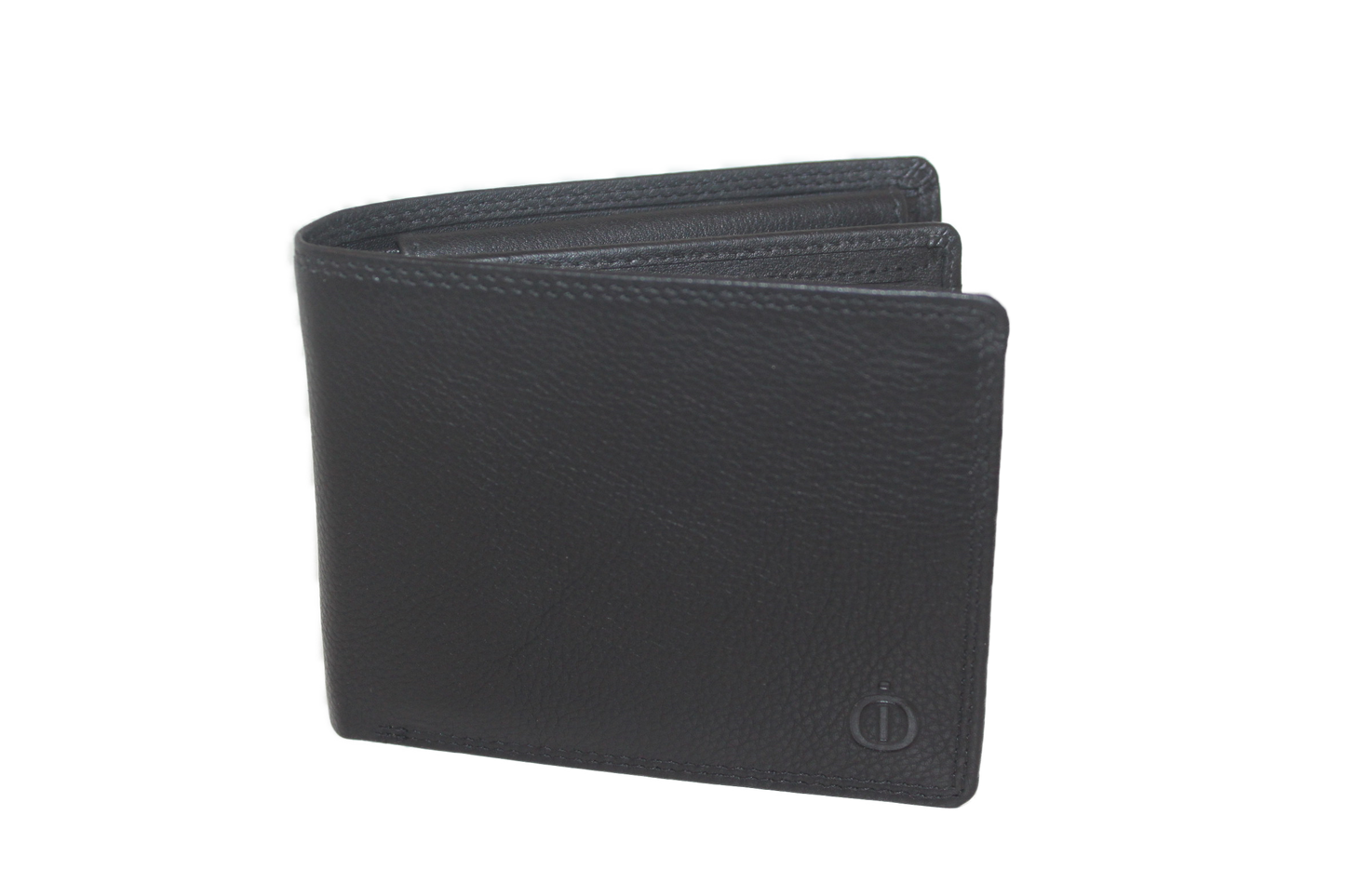 OI leren Billfold met klein zicht vak / heren portemonnee met extra klep / anti skim/ zwart leder 232
