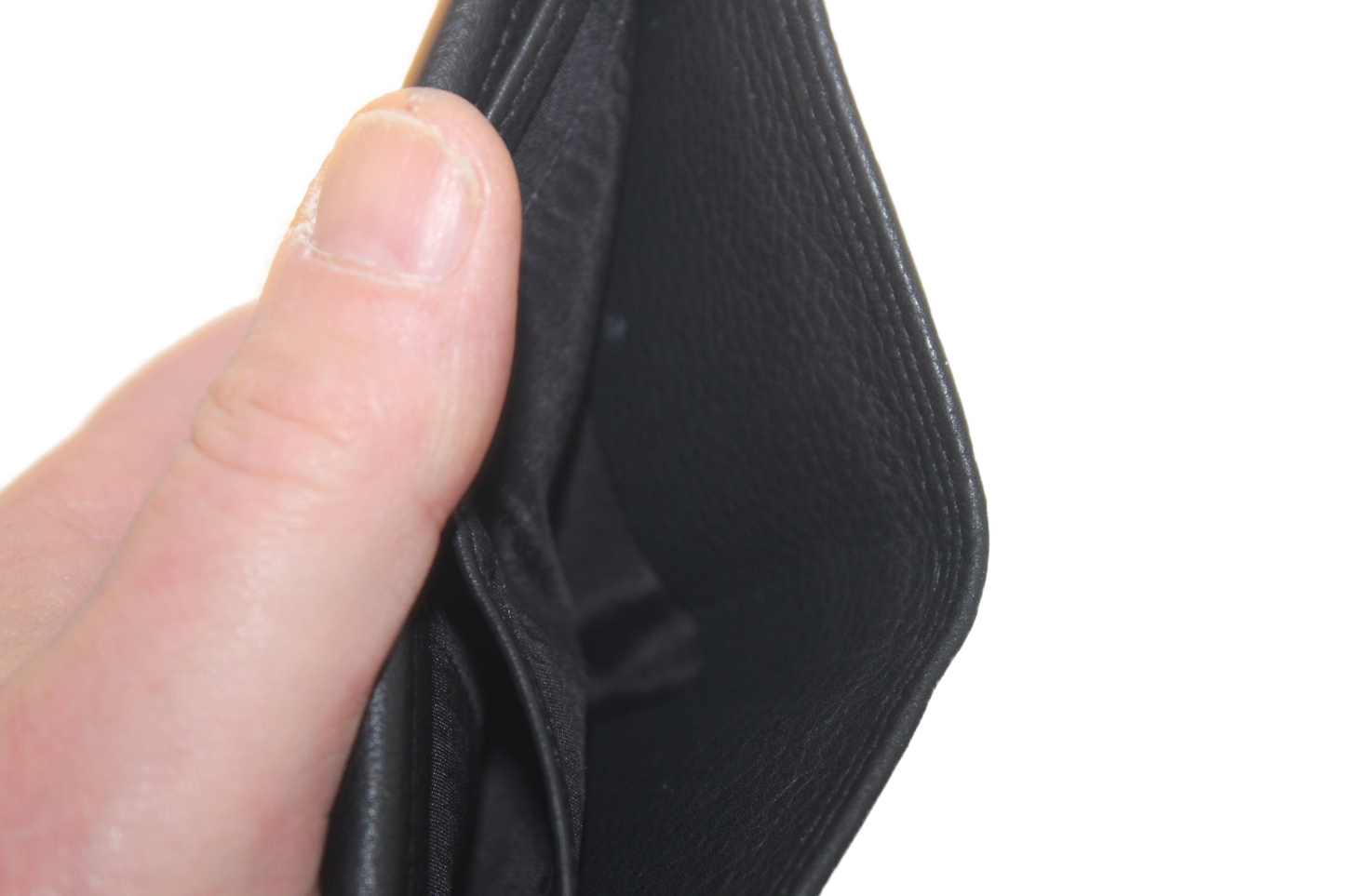 OI Billfold laag model / leren heren portemonnee met geheim/ verborgen vak / /RFID safe / zwart 234