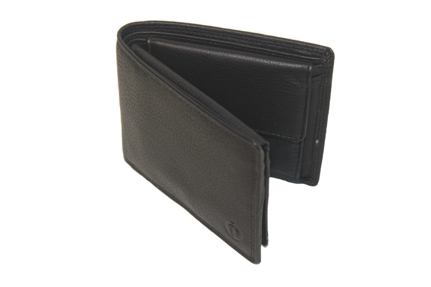 OI Billfold laag model / leren heren portemonnee met geheim/ verborgen vak / /RFID safe / zwart 234