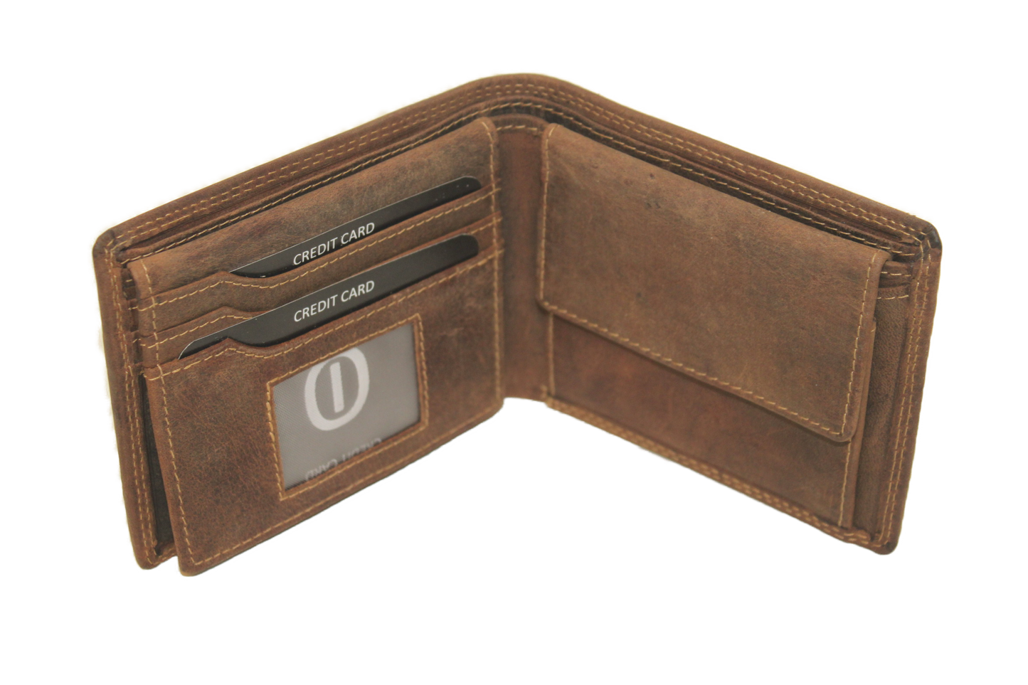 OI Billfold laag model / leren heren portemonnee met geheim/ verborgen vak / /RFID safe / 234H