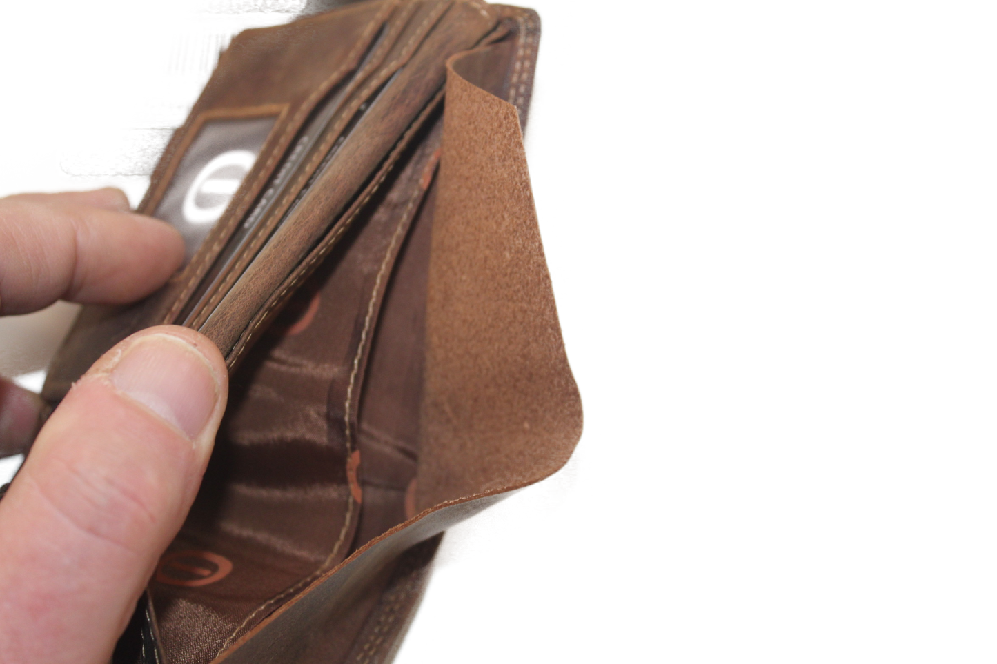 OI Billfold laag model / leren heren portemonnee met geheim/ verborgen vak / /RFID safe / 234H