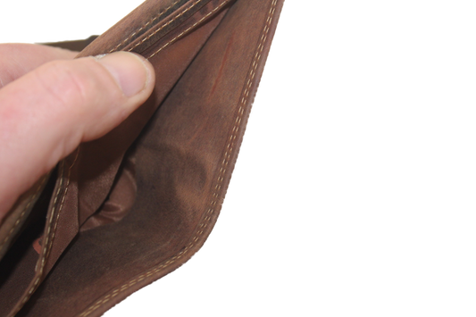 OI Billfold laag model / leren heren portemonnee met geheim/ verborgen vak / /RFID safe / 234H