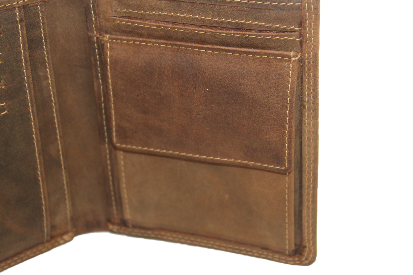 OI leren Billfold hoog / heren portemonnee met muntgeld vak horizontaal / anti skim / Hunter leder 235H