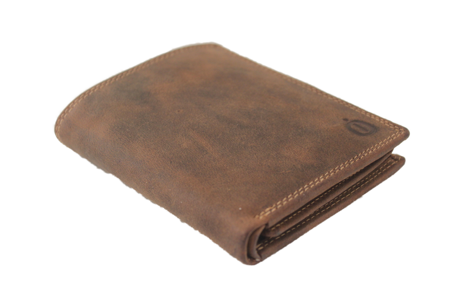 OI leren Billfold hoog / heren portemonnee met muntgeld vak horizontaal / anti skim / Hunter leder 235H