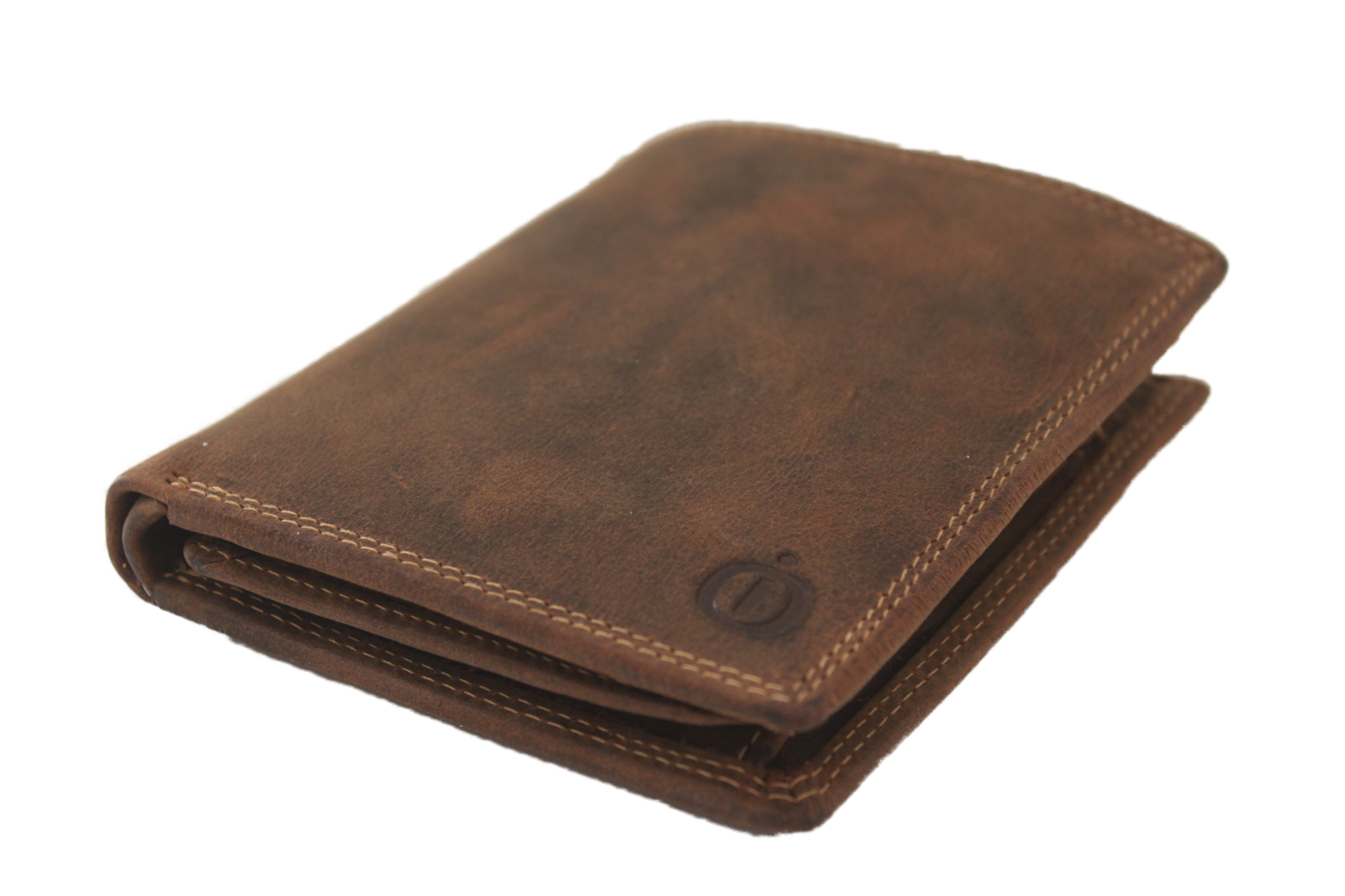 OI leren Billfold hoog / heren portemonnee met muntgeld vak horizontaal / anti skim / Hunter leder 235H