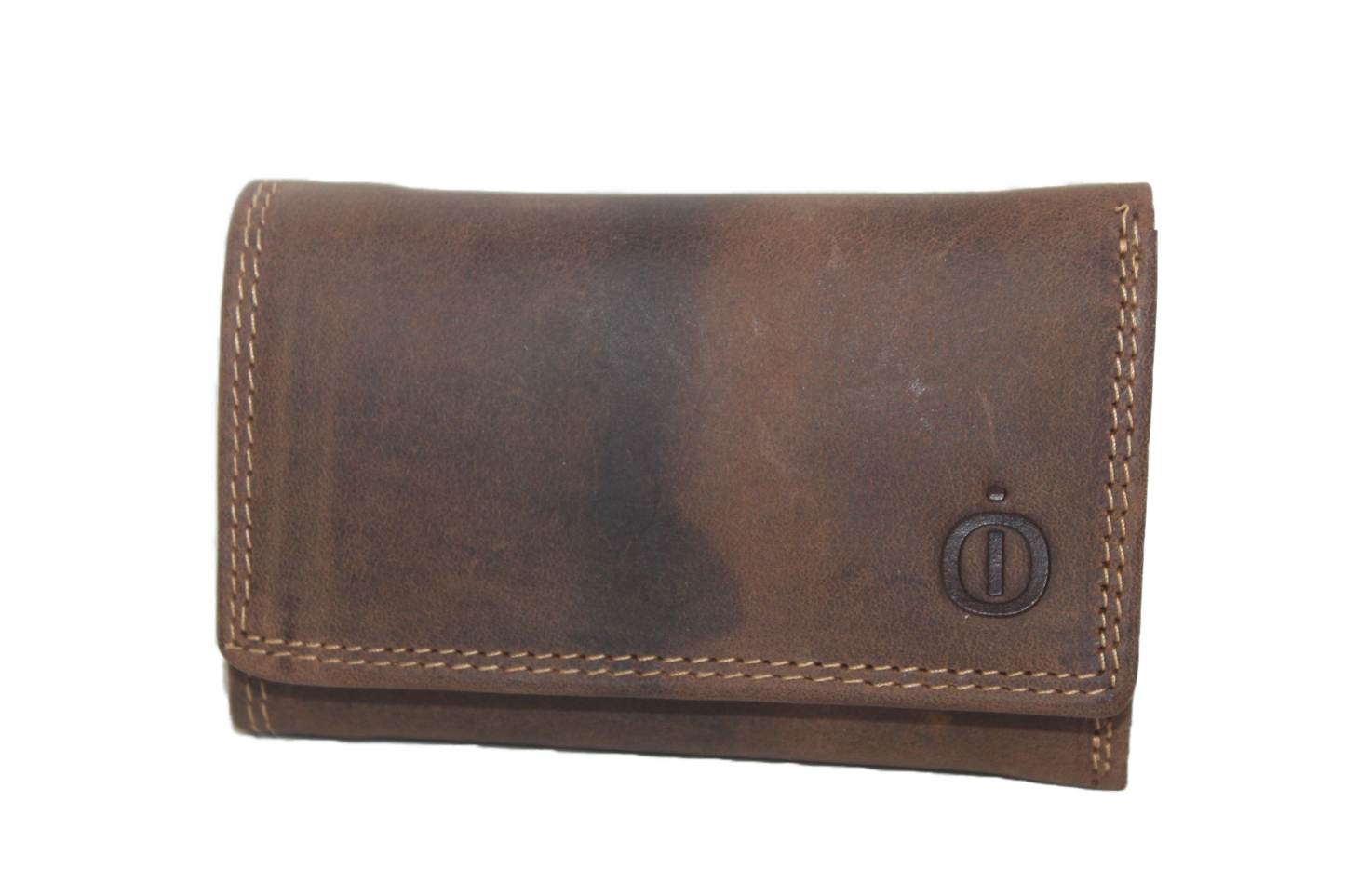 OI leren Sleutelbeursje / ouderwetse Sleuteletui met haakjes / ook voor biljetten en wat kleingeld achterop / Hunter bruin leder / 239H