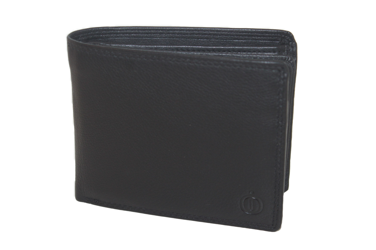OI leren Billfold laag / heren portemonnee met dubbel zicht vak / RFID safe / zwart leder 240