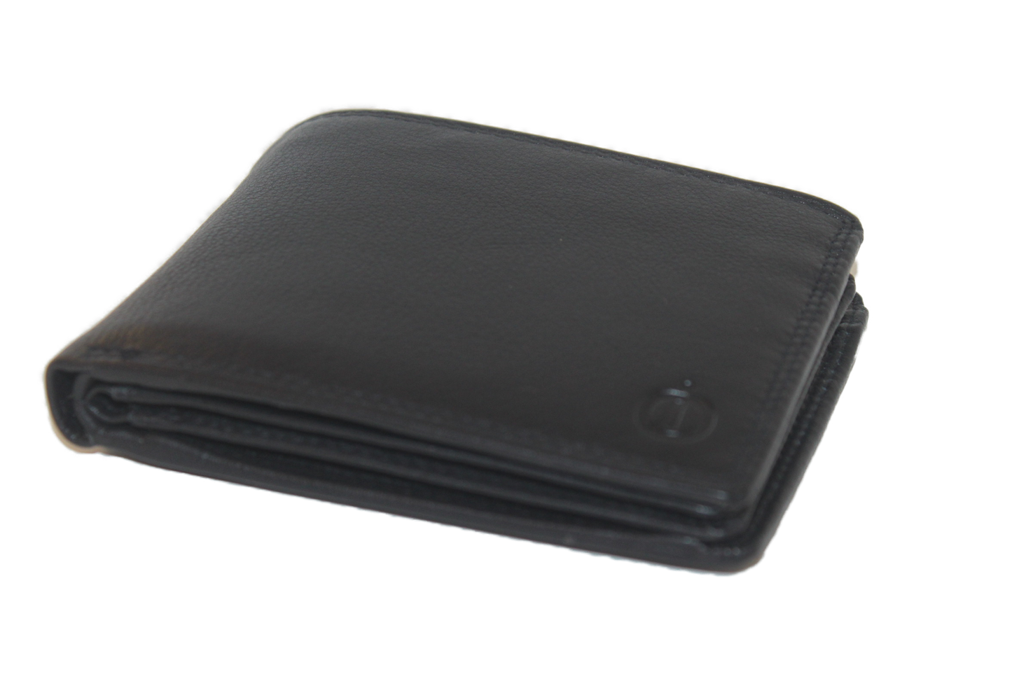 OI leren Billfold laag / heren portemonnee met dubbel zicht vak / RFID safe / zwart leder 240