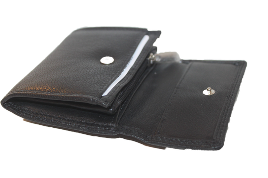 Klein leren overslag portemonneetje met ritsje in 7 kleuren