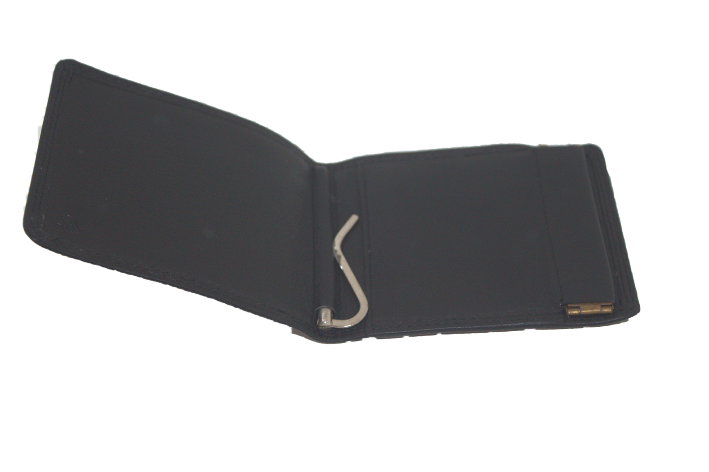 OI leren Dollarclip met klappertje voor kleingeld / billfold met geldclip en knijpbeursje 247