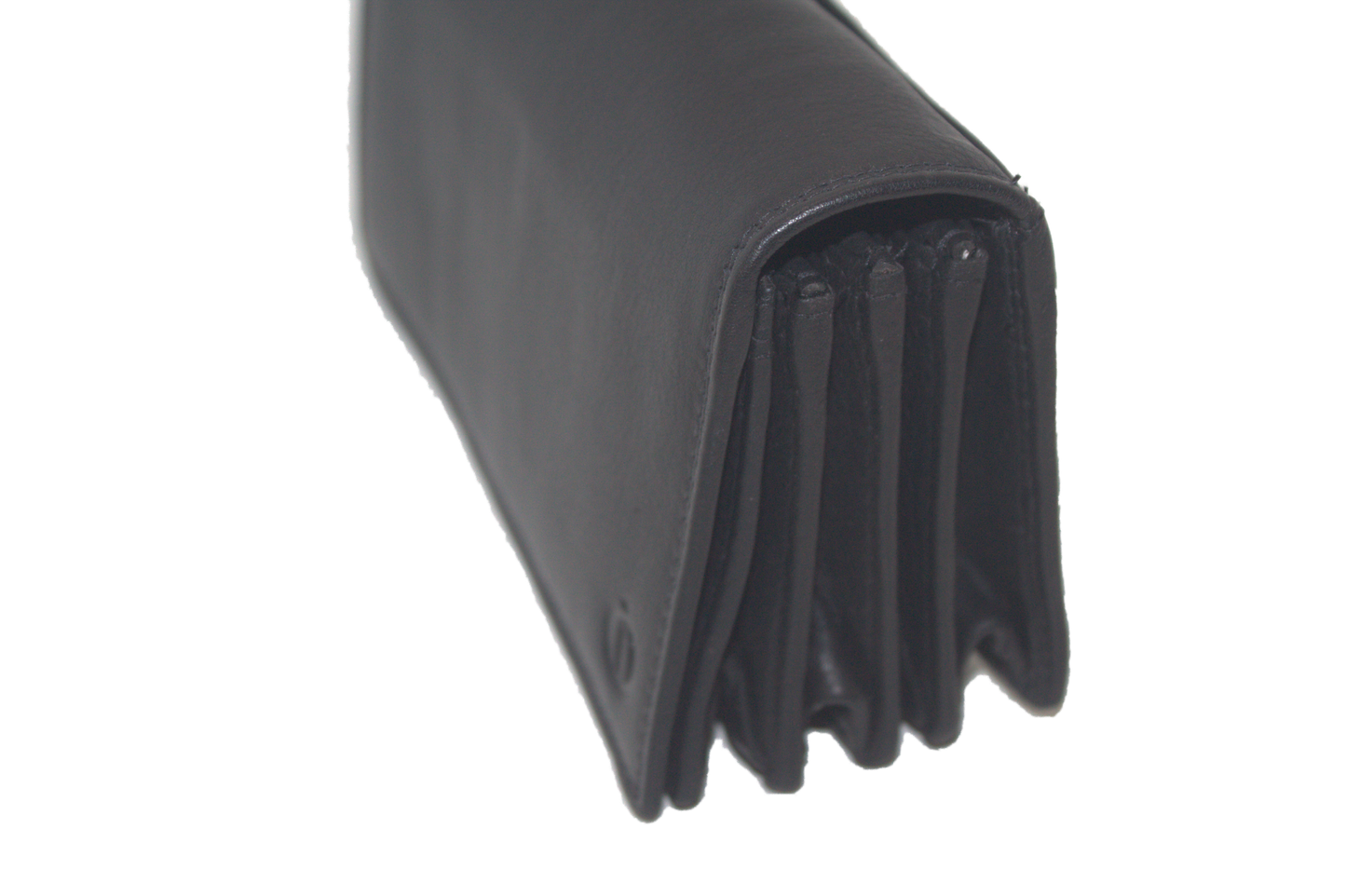 OI zwart leren soufflé portemonnee / harmonicabeurs extra groot xxl / huishoudportemonnee / soepel zwart leder 249