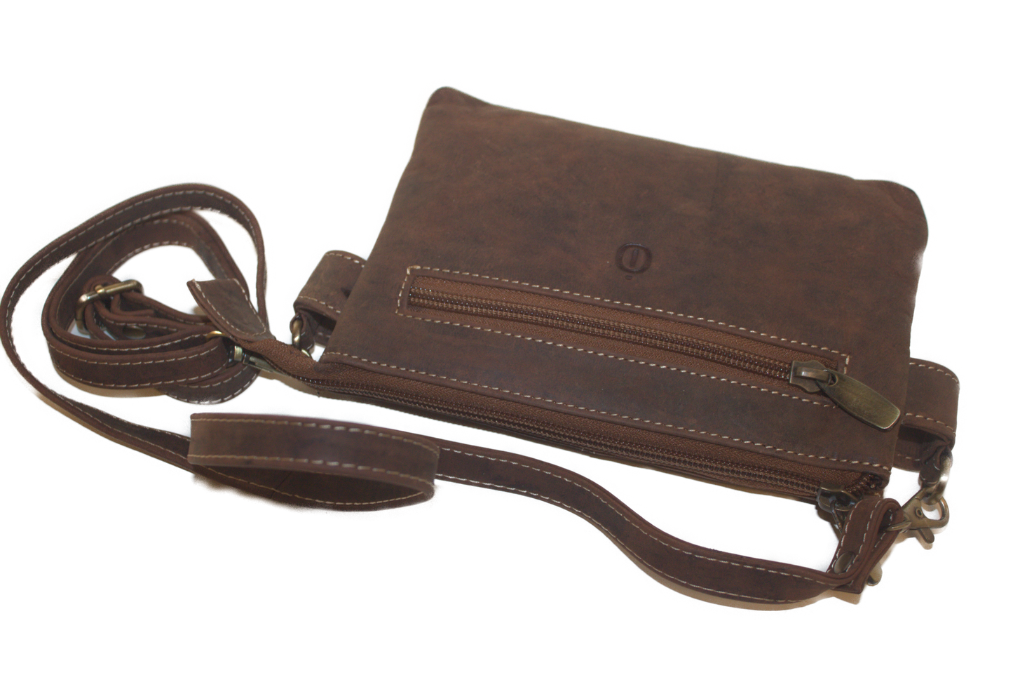 Leren dames tas / Schoudertasje Hunter bruin / festival tasje Holiday / leder 256H